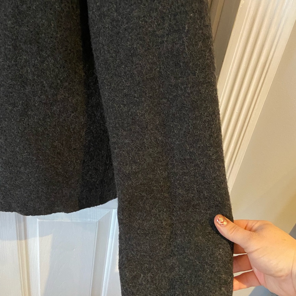 Lisa Biday Open Wool Jacket Unlined Charcoal Gray… - image 6